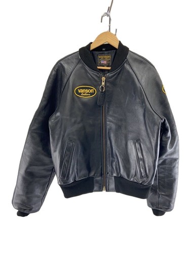 VANSON Lederjacke/Blouson/42/Rindsleder / Blk / Einfarbig / 26391001 / Rib Loch/