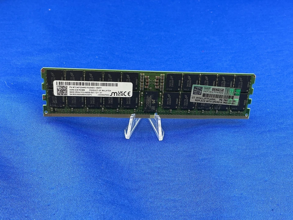 P69722-1B1 HPE 96GB (1X96GB) 2RX4 PC5-5600B Rdimm Smart Mémoire P65249-001