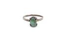 Vintage Sterling Silver 925 Green Cat's Eye Ring Size 9
