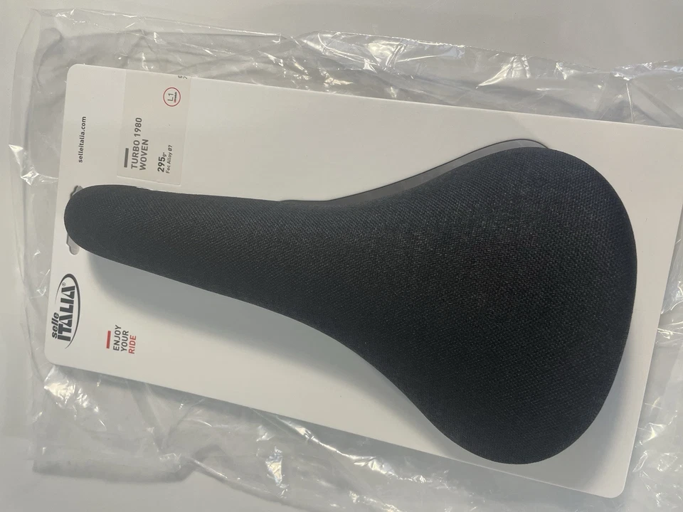 nuevo sillín bicicleta selle italia turbo 1980 tejido negro Foto 3 de 4
