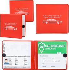 Auto Registration and Insurance Card Holder 2 Packs Car Document ID Holder Gl...