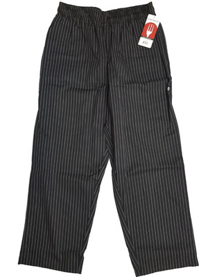 CHEF WORKS Herren Kochhose/Bäckerhose schwarz/weiss Gr. XL NEU