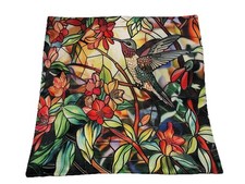 Floral Humming Bird Nature Garden Linen Throw Pillow Cover Home Decor 18x18  