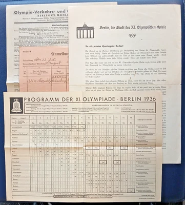 Olympia Berlin 1936 Quartieramt Programm Stadionplan Originale Dokumente - Bild 1 von 4