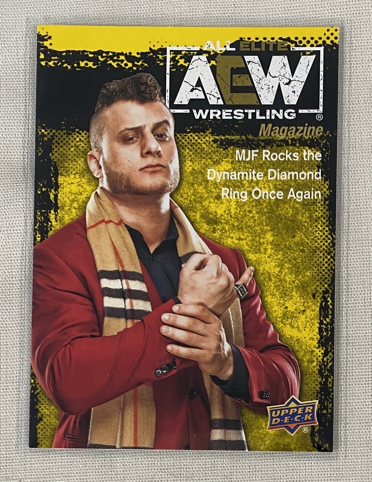 2021 Upper Deck AEW Jazwares Yellow Parallel #94 MJF magazine card