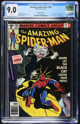 AMAZING SPIDER-MAN #194 - cgc 9.0 - WHITE PAGES - Newsstand - Marvel/1979