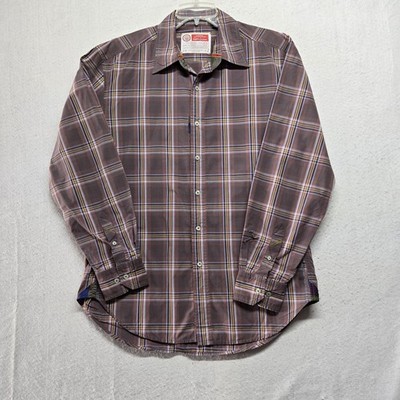 robert graham men's button up plaid multicolor shirt size xl