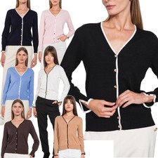 Cardigan donna maglioncino con bottoni scollo v manica lunga 239161 .