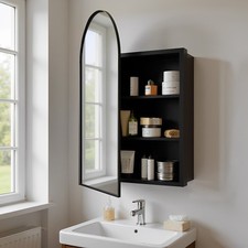   Wall Mounted Arched Bathroom Mirror Storage Cabinet Medicine Cabinet Recessed  