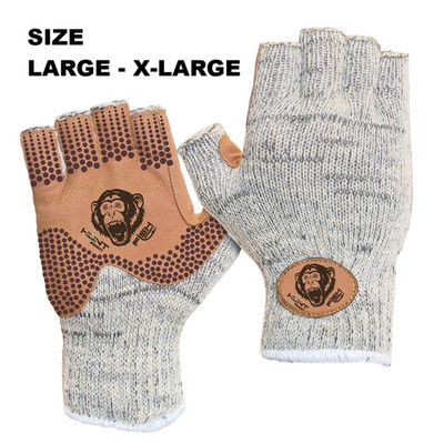 Fish Monkey Size Large / XL Wooly Half Finger Knit Wool Fishing Gloves FM30