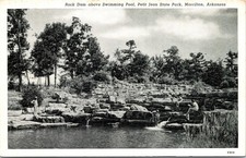 Postcard AR Morrilton Rock Dam Above Swimming Pool Petit Jean State Park V251