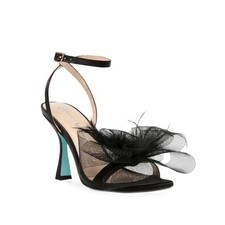 Betsey Johnson Womens 6.5 M Black Lylla Tulle Bow High Heel Pumps NIB HZ2