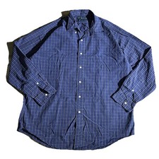Vintage 90  s Ralph Lauren Men's Classic Fit XL Long Sleeve Button-Up Blue Plaid