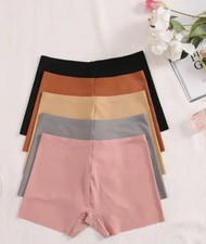 5 Pieces Elegant Comfy Boyshorts Stretchy Seamless Shorts Panties