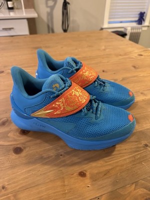 Under Armour Curry Fox 1 Size 7Y Capri Blue/Fire Red/Metallic Gold