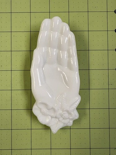 Avon Hand, Milk Glass Trinket Dish, Soap Dish, Vintage, VGC