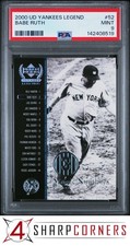 2000 UPPER DECK YANKEES LEGENDS #52 BABE RUTH HOF POP 4 PSA 9