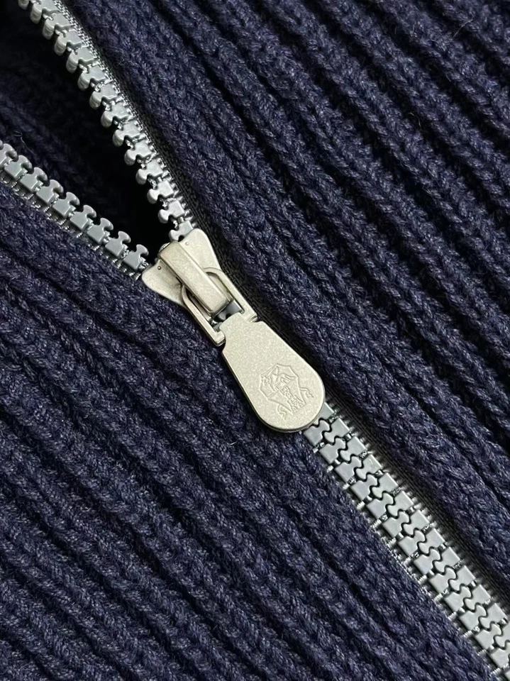 Brunello Cucinelli Minimalist Men's Wool Zipper Long-Sleeve Sweater Jacket Black - Image 4 of 4