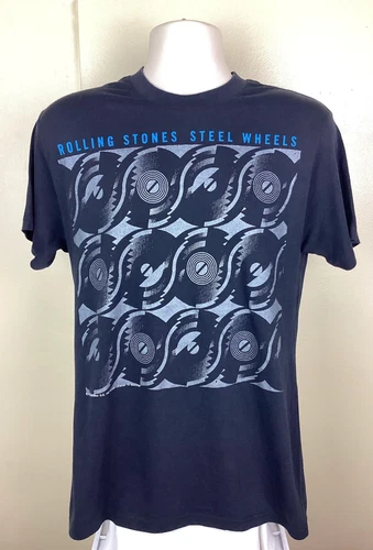 Rolling Stones Steel Wheels Tour Concert T-Shirt Bl 1980s vintage concert t-shirt, vintage, single stitch, B+ condition