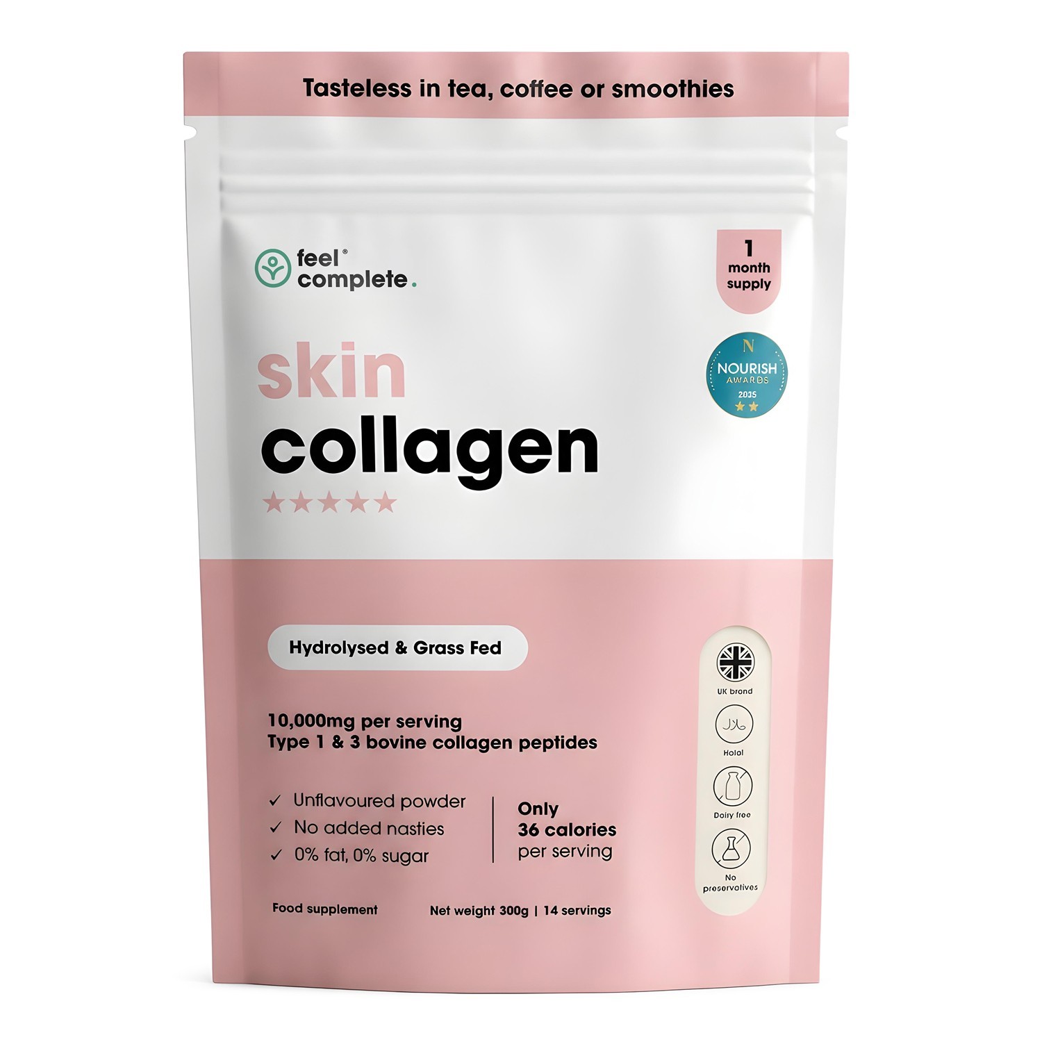 Skin Collagen Supports youthful skin, hair, nails & joints 300g Powder No Sugar - Image 2