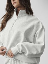 NWT ALO Accolade Grey Quarter-Zip Pullover Size Small