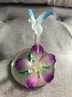 Hummingbird purple Flower And Mirror Bottom Glass figurine — photo 5