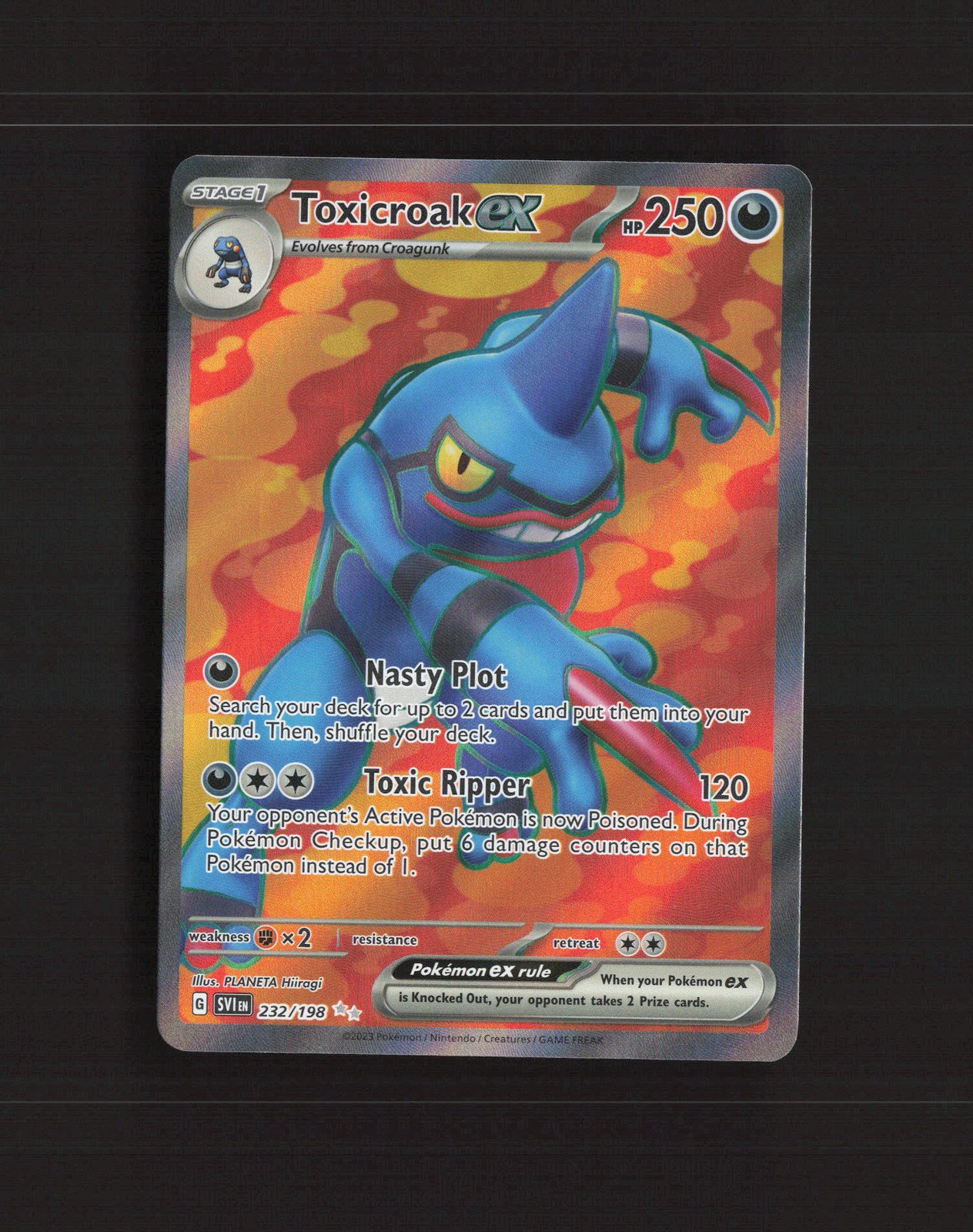 Toxicroak ex 232/198 Scarlet & Violet Full Art Ultra Rare Holo Pokemon Card NM