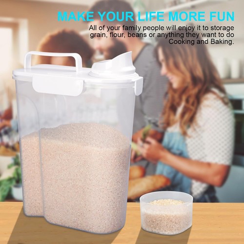 Rice Airtight Dry Food Storage Containers 2 Pack, BPA Free Plastic Storage Bi... - Picture 6 of 7