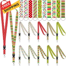 Ctosree 20 Pieces Christmas Lanyards for ID Badges Keychains... 