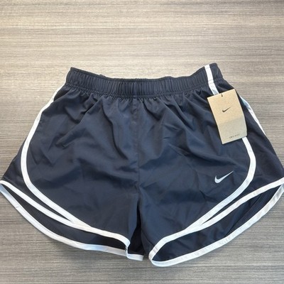 Nike Dri Fit Brief Lined Women Tempo Running Shorts Size Small Navy