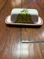 Dr. Seuss Ceramic Butter Dish How the Grinch Stole Christmas