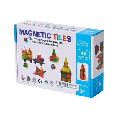 OUTDOOR-TABLES-CHAIRS Kids Magna-tiles Style Building Blocks 48pcs Kids Building Magnetic Tiles Toys