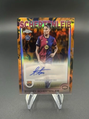 TOPPS UWCL CHROME 2025 SYDNEY SCHERTENLEIB BARCELONA INFERNO Auto /35