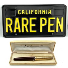 Vintage PARKER 51 Fountain pen DJ CORDOVAN BROWN 14K Fine nib NEAR MINT BOXED