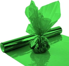 Green Cellophane Wrap Roll, Translucent Green Cellophane Wrapping Paper, 16 Inch