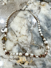 New SILPADA .925 Sterling Silver Pearl Brass Copper Necklace 18"-20" Long N2232