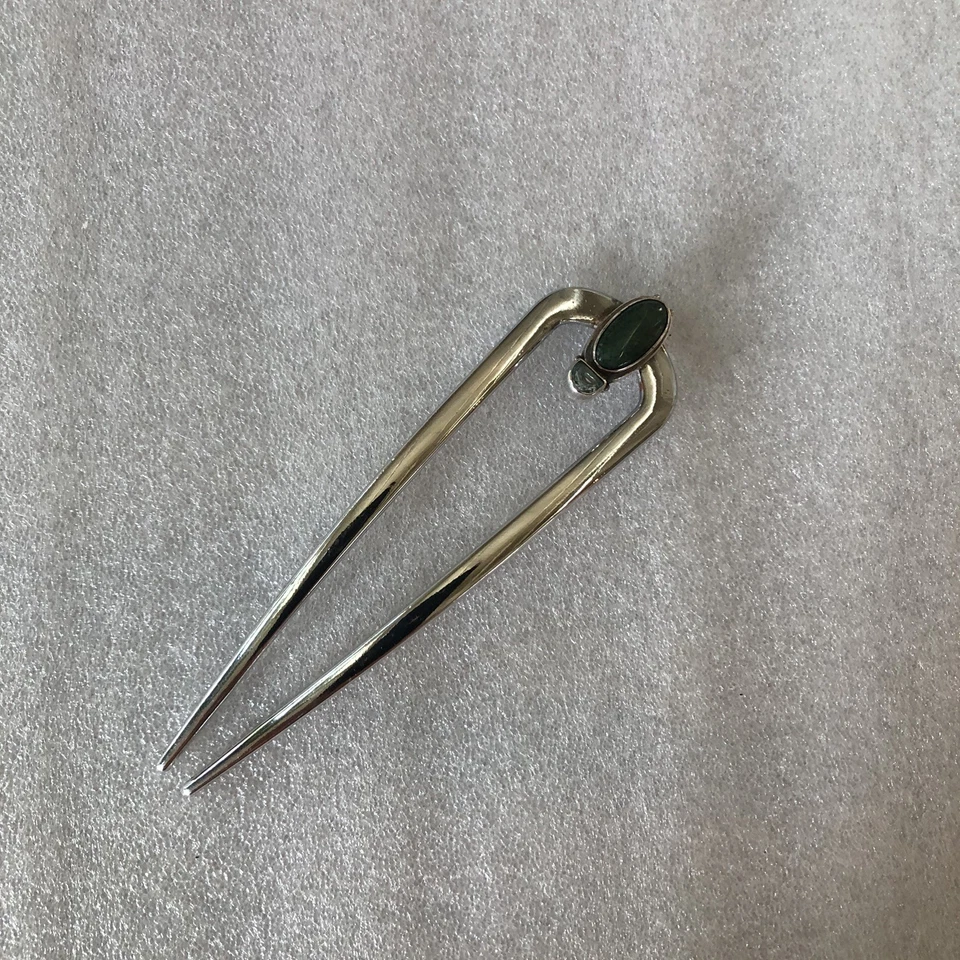 Vintage Jewelry 925 Silver/Turquoise on a 4 1/2” JIRIS French U-Pin Hairpin #H37 - Image 3 of 4