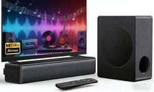 Sound Bar with Subwoofer, 100W Bass Soundbar for Smart TV, w/Dolby Atmos 3D S...