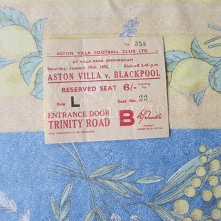 Aston Villa V Blackpool Div 1 1951/2 Ticket