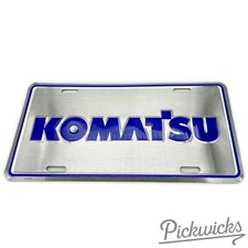  Komatsu - Silver Embossed Metal Vehicle License Plate Car Tag, Gift Kumatsu
