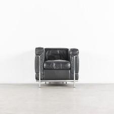 Original Cassina LC2 Sessel von Le Corbusier in schwarz