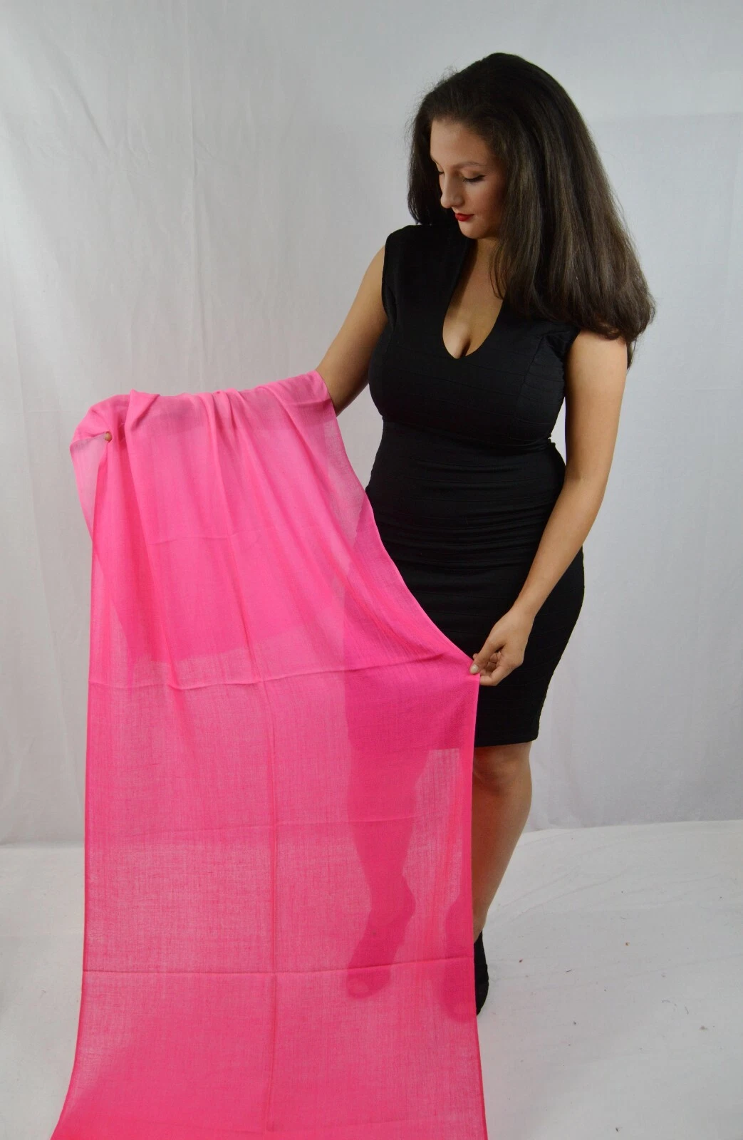 Cashmere Scarf/Cashmere Shawl/Graduated Shawl/Two-toned ShawlLt Coral/Deep Coral