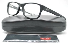 NEW RAY BAN RB 5268 5119 RECTANGLE MATTE BLACK AUTHENTIC EYEGLASSES FRAMES 52-17