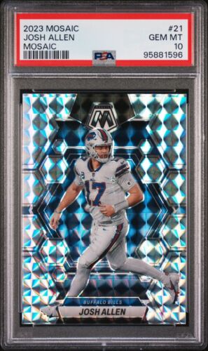 JOSH ALLEN PSA 10 Mosaic Silver Prizm Low Pop SP GEM MINT 💎 Buffalo Bills #21