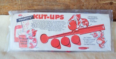 Jim Beam Bourbon Barware Party Kut-Ups 1 Stirrer & 6 Bottle Recaps Plastic