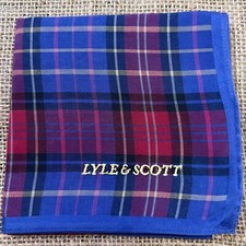 MAN HANDKERCHIEF COTTON ART POCKET SQUARE 18" CLASSIC PLAIDS  CHECKED BLUE RED