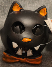 Jack O Lantern Mini LED Cat Halloween Decor  Lights 3.75"x3.25"