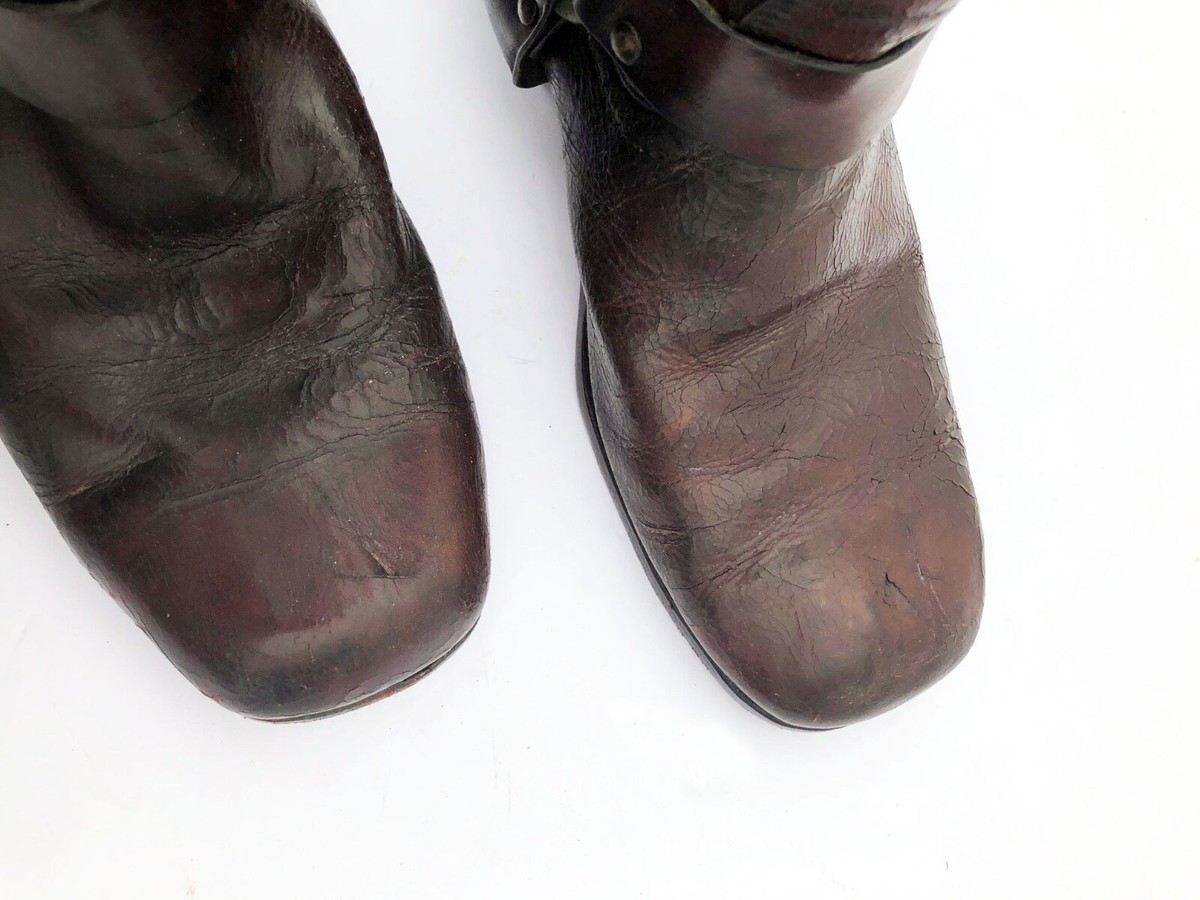70s Frye Genuine Vintage Harness Motorcycle Boot Brown Patina