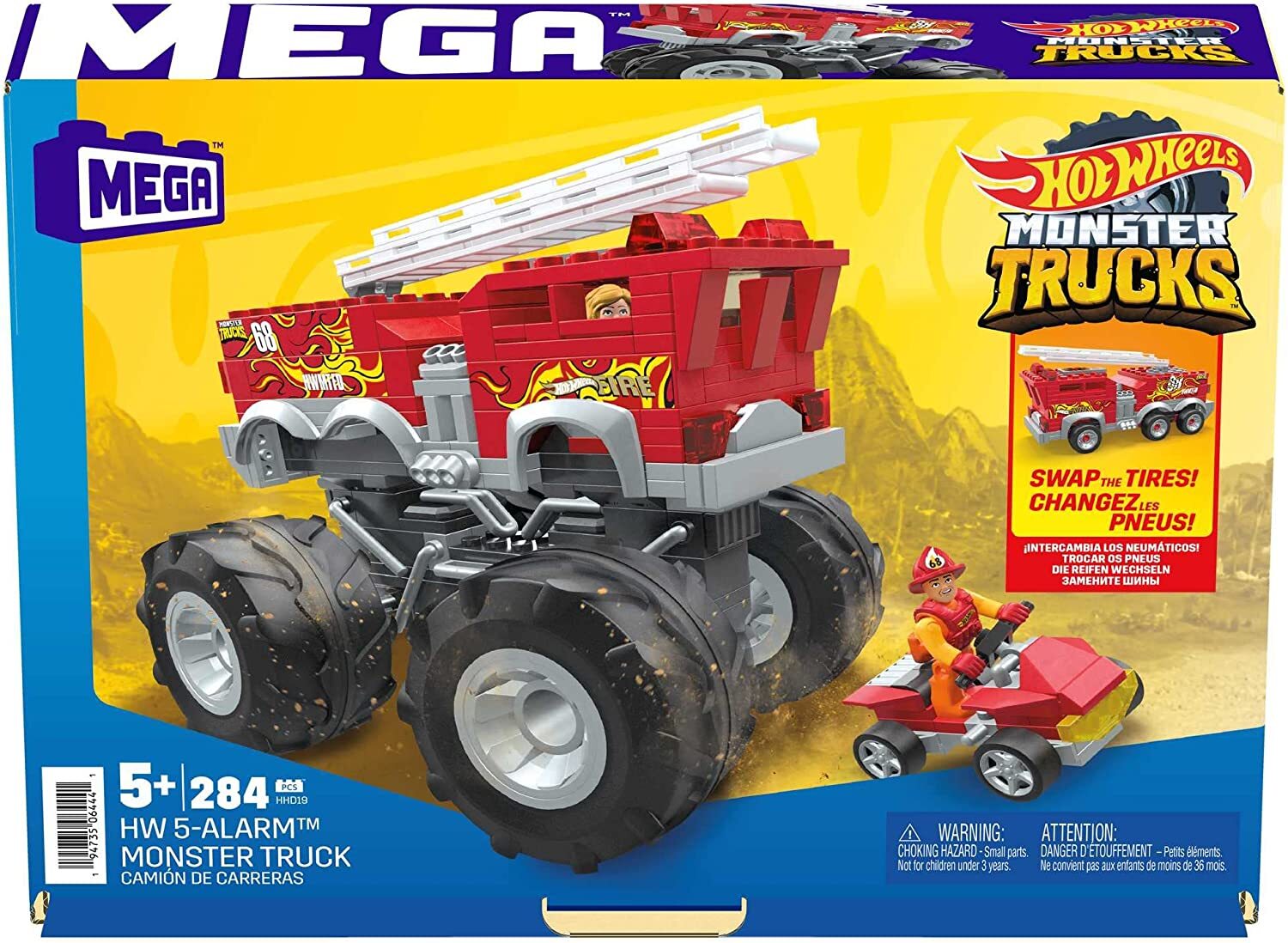 Hot Wheels Monster Trucks Mega Construx Construction Set HW 5-Alarm Monster Truc