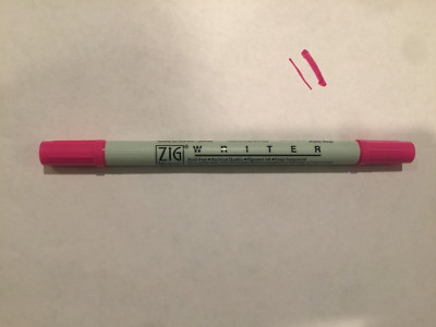 Kuretake ZIG Memory System Twin Dual Tip Marker, Writer, No. 025, Pure Pink